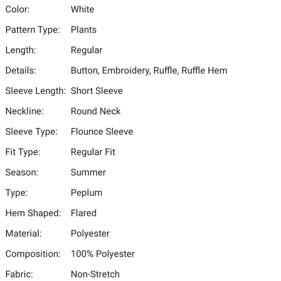 Shein Keyhole Back Embroidery Front Smock Top - Picture 5 of 5